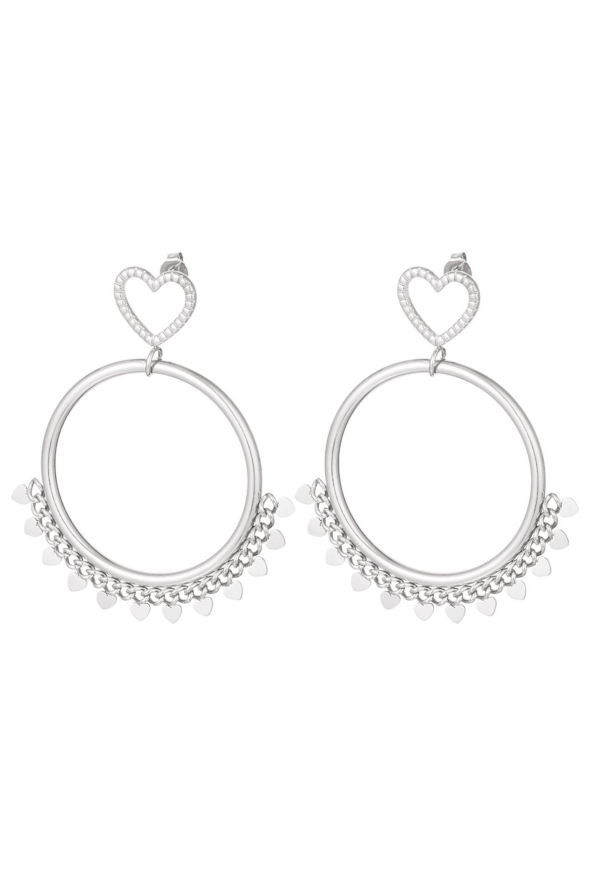 Earrings with heart details Silver Stainless Steel