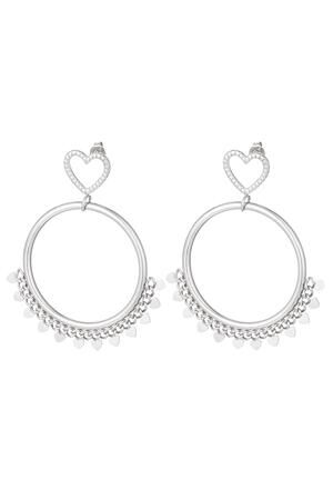 Earrings with heart details Silver Stainless Steel h5 