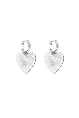 Earrings with heart Silver Stainless Steel h5 