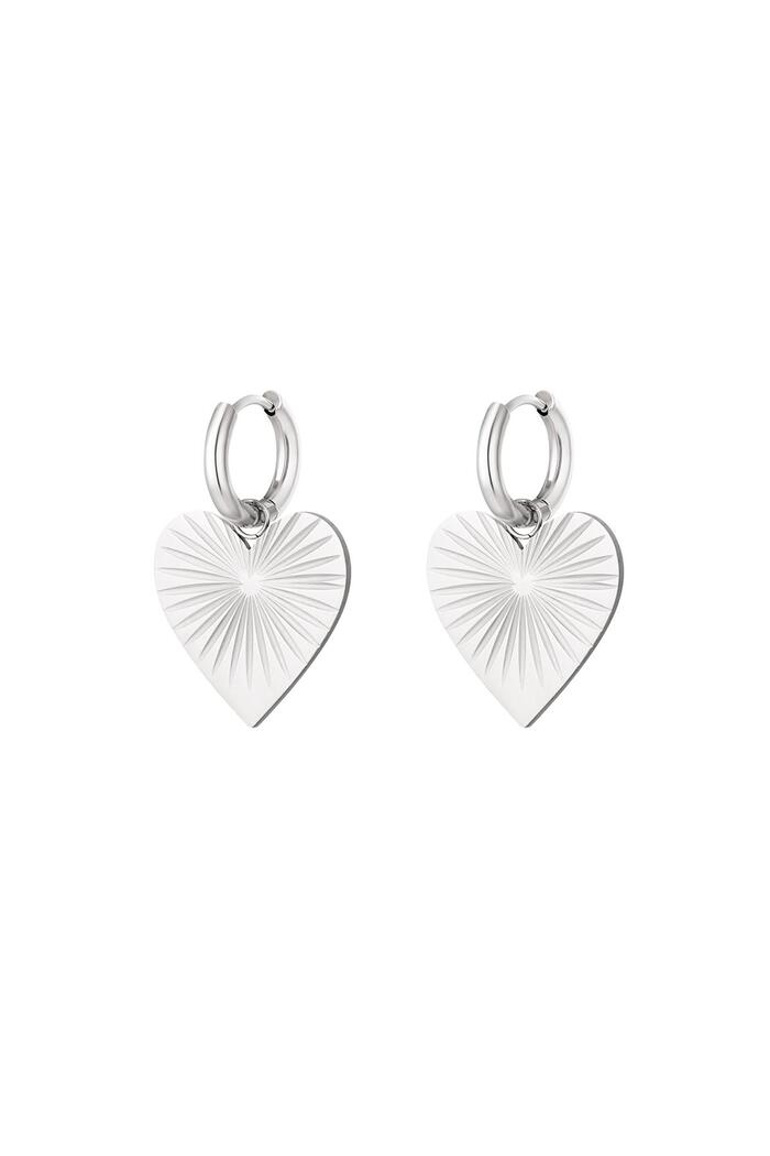 Earrings with heart Silver Stainless Steel 