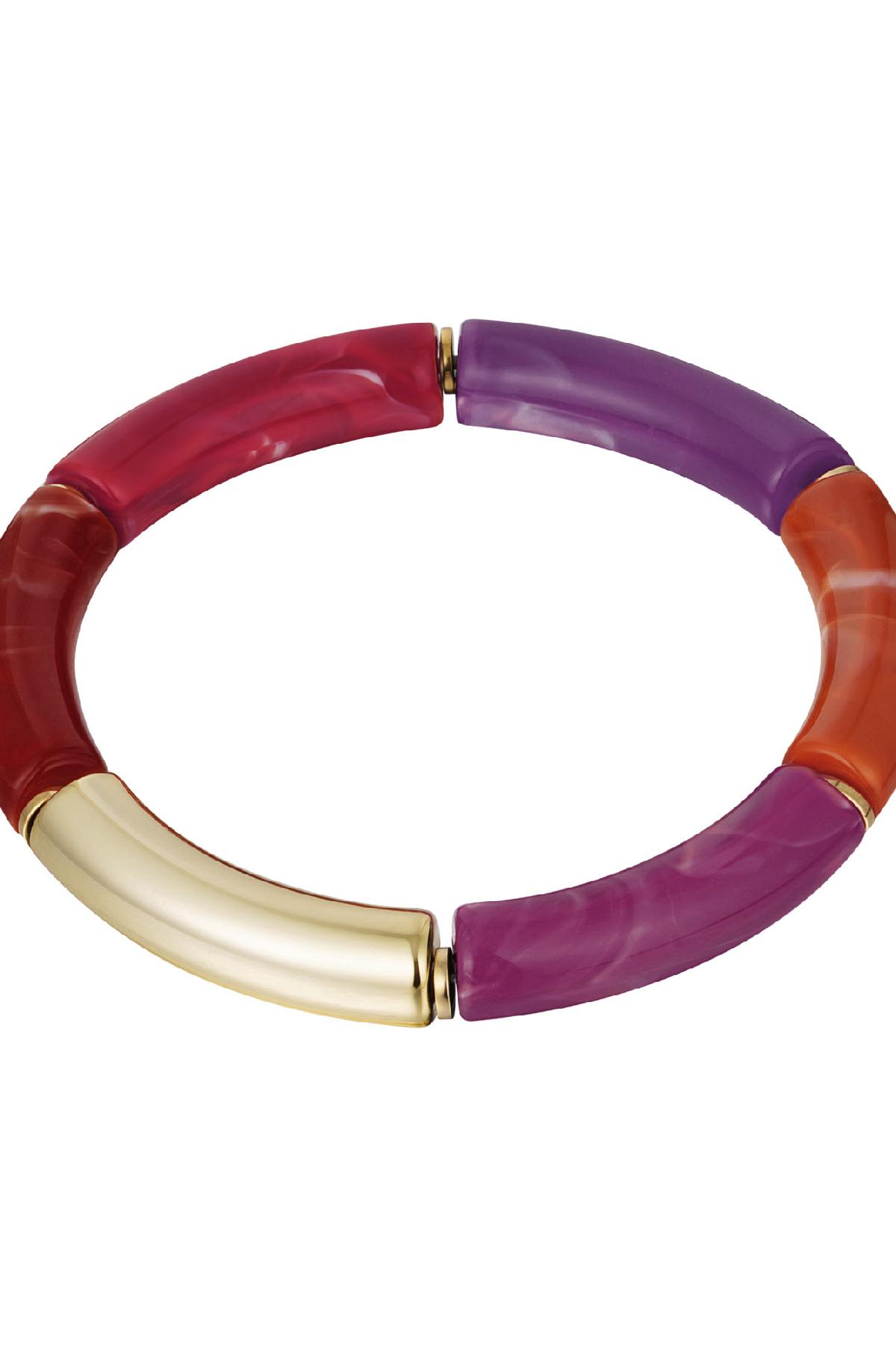 Tube bracelet multiple colors Purple Acrylic