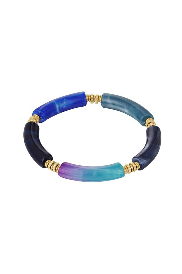 Tube bracelet bead detail Blue Acrylic