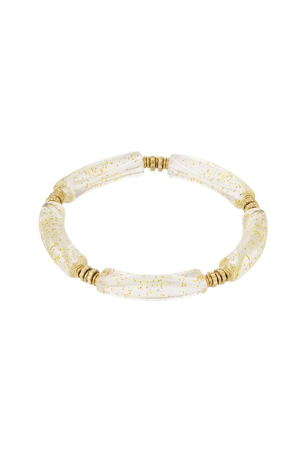 Tube bracelet bead detail Gold Acrylic