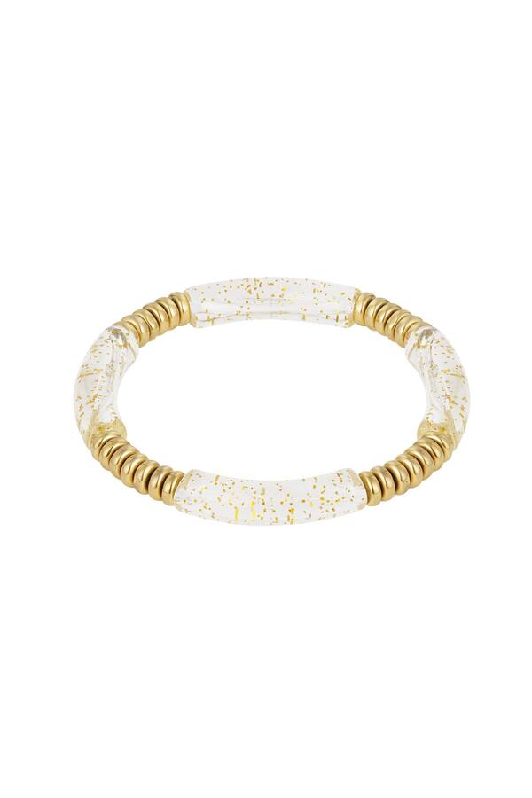 Tube bracelet gold with color Acrylic