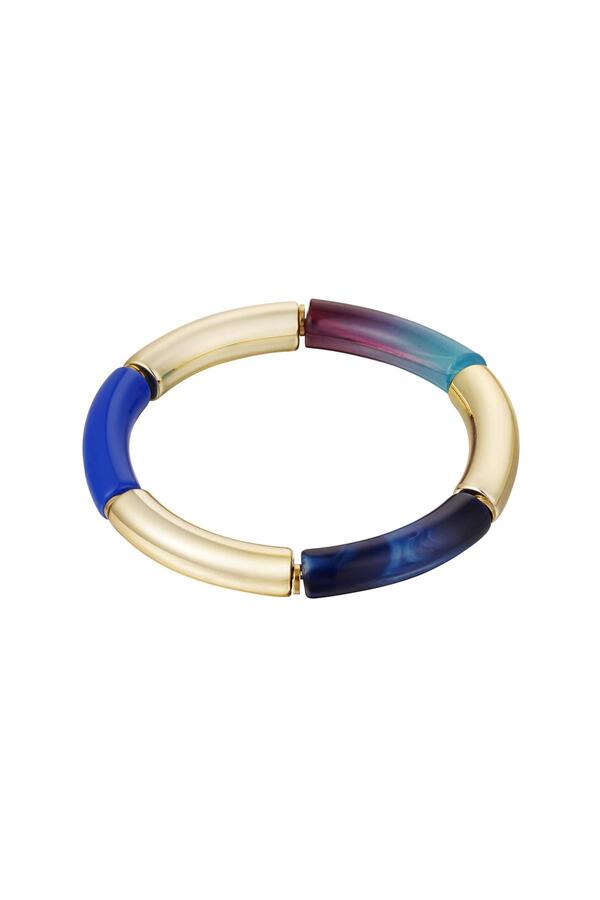 Tube bracelet gold Blue & Gold Acrylic
