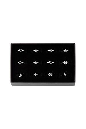 Adjustable rings set 12 pieces Silver Stainless Steel One size h5 