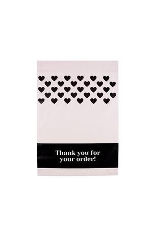 Plastic shipping bag hearts Pink h5 