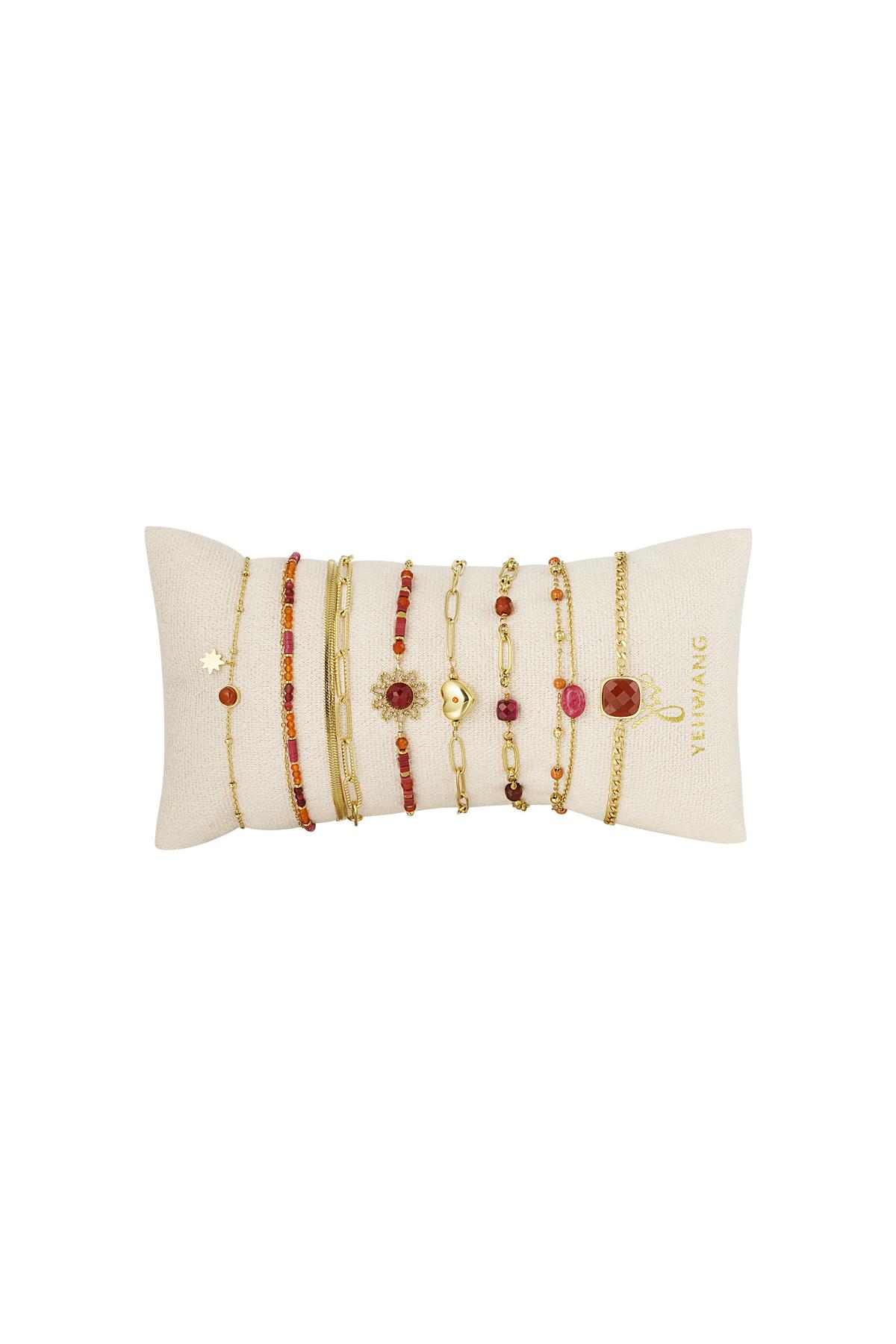 Armbänder zeigen Schmuckset klobig/Perlen Gold Edelstahl