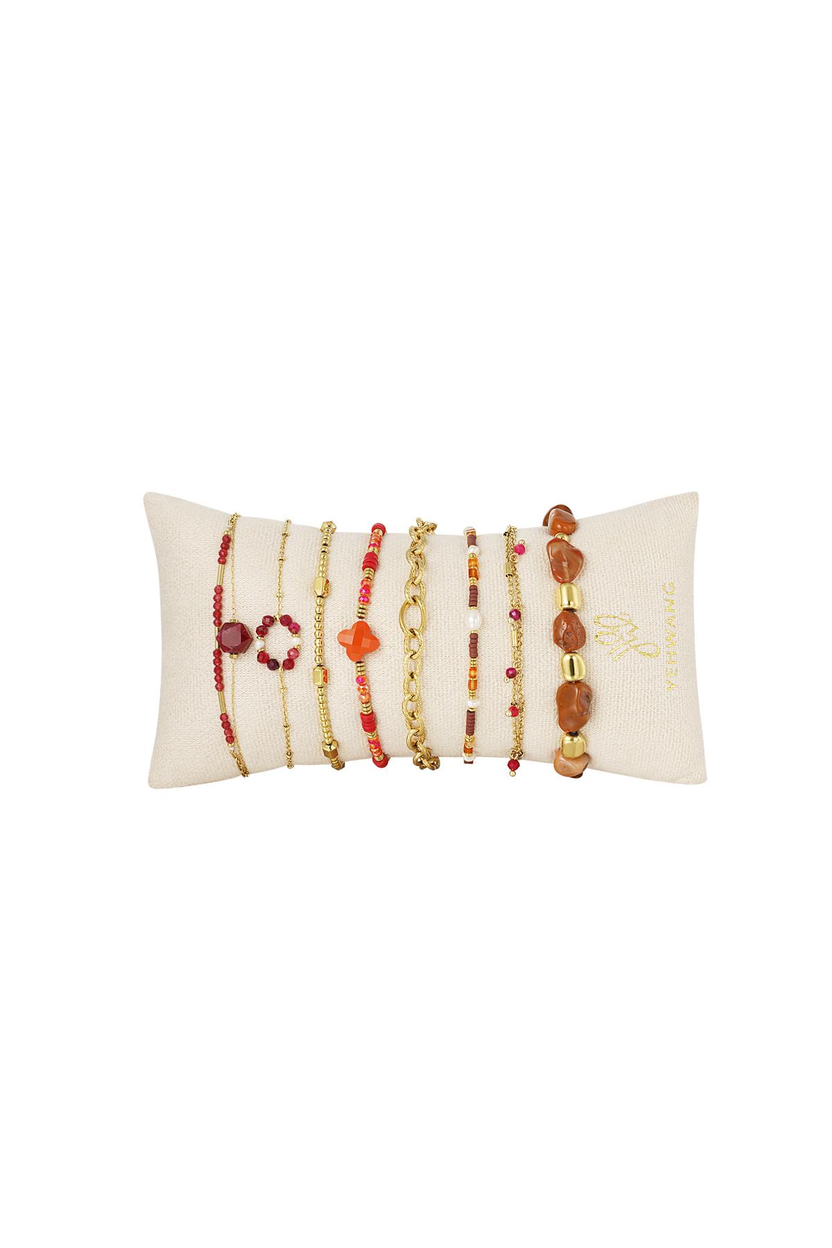 Armbänder zeigen Schmuckset Steine/Perlen Gold Edelstahl h5 