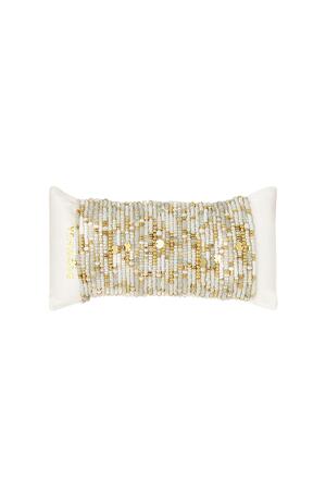 Présentoir avec bracelets perles colorées Blanc Acier inoxydable h5 