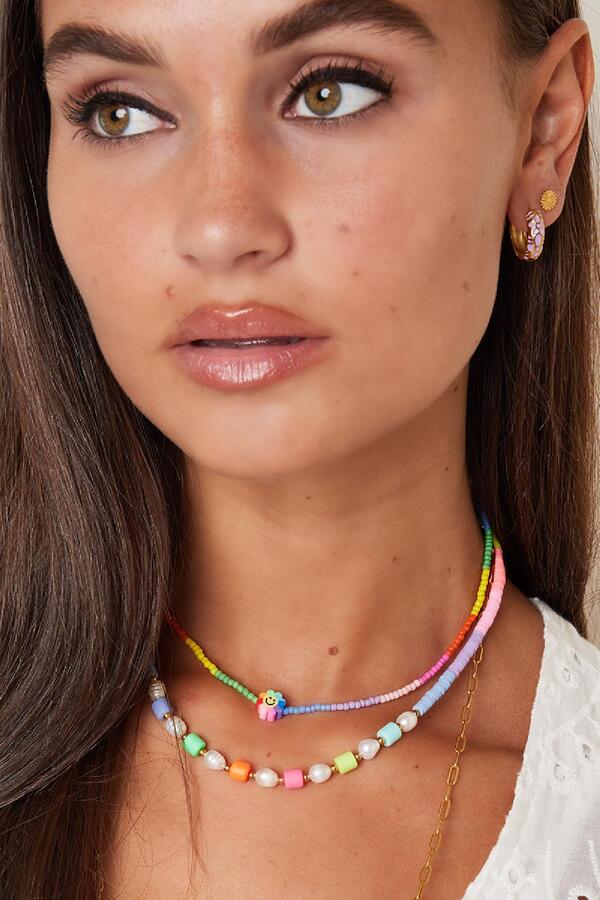Collier de perles colorées - Collection Rainbow Multicouleur Acier inoxydable