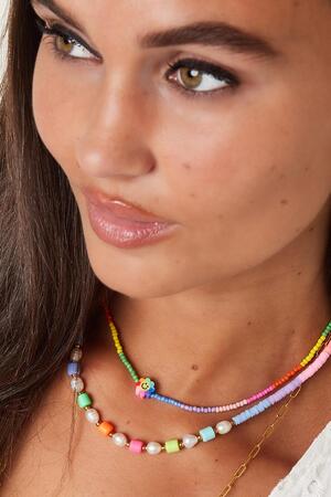 Collar flor smiley - colección Rainbow Multicolor Acero inoxidable h5 Imagen2