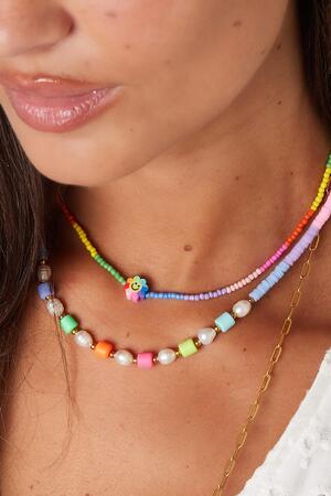 Collar flor smiley - colección Rainbow Multicolor Acero inoxidable h5 Imagen4