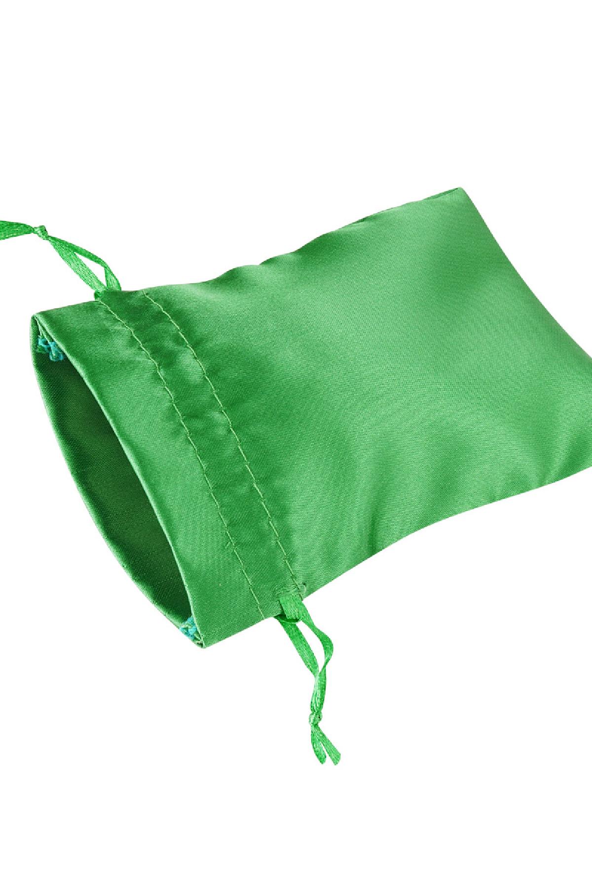 Jewelery bags satin small - green Polyester