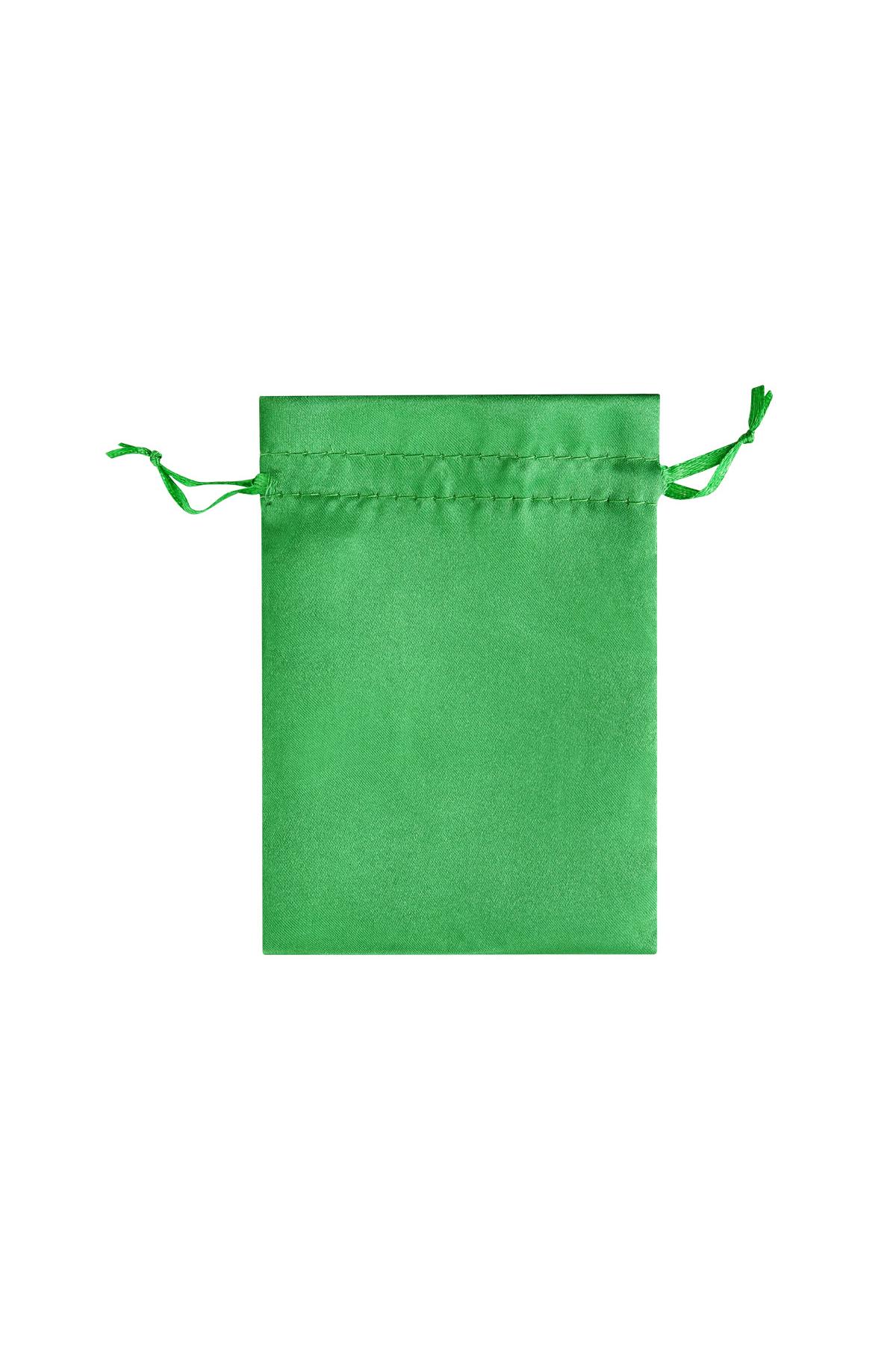 Bolsas para joyería satinadas pequeñas - verde Poliéster 