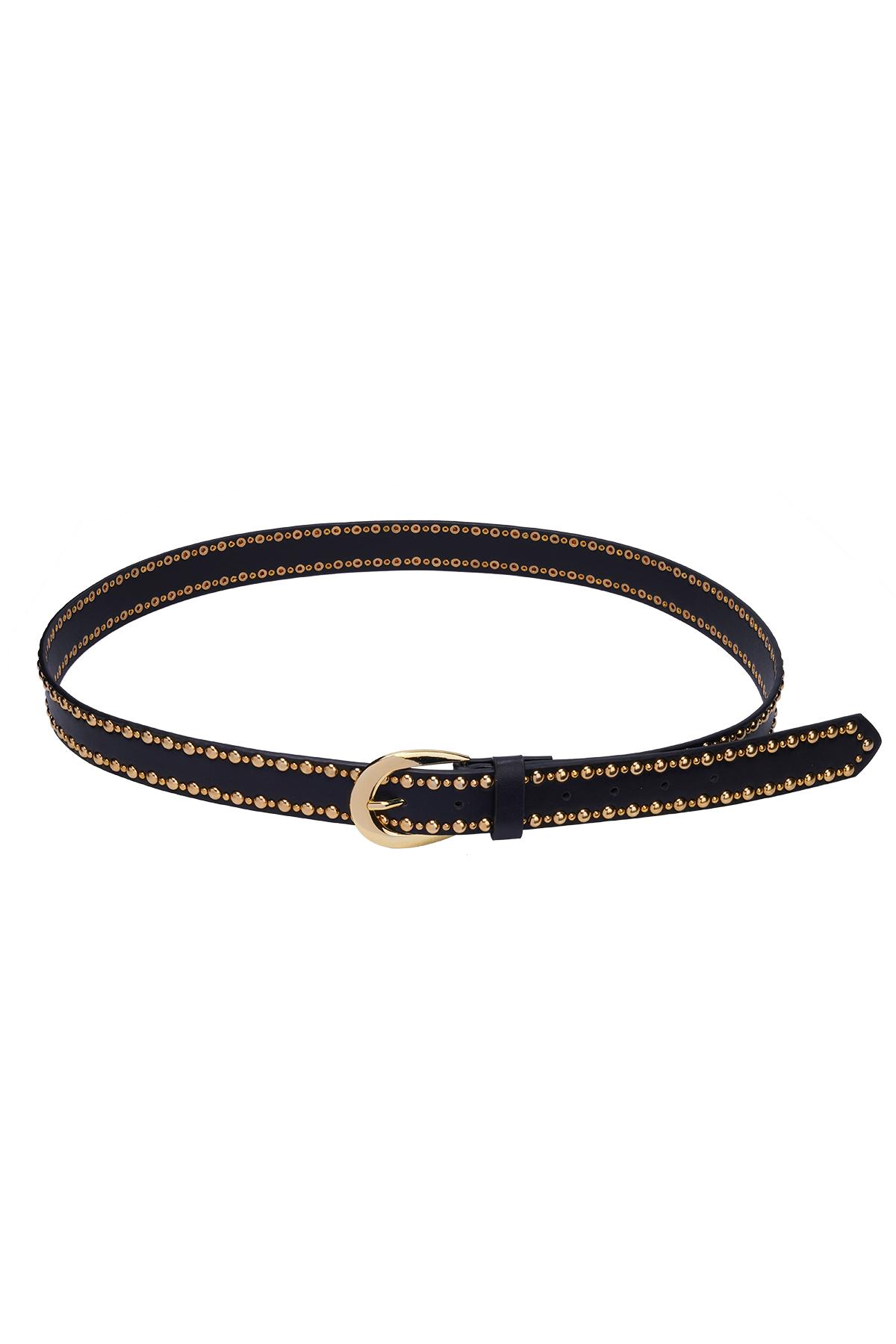 Belt Fabulous Stud Black & Gold Color PU