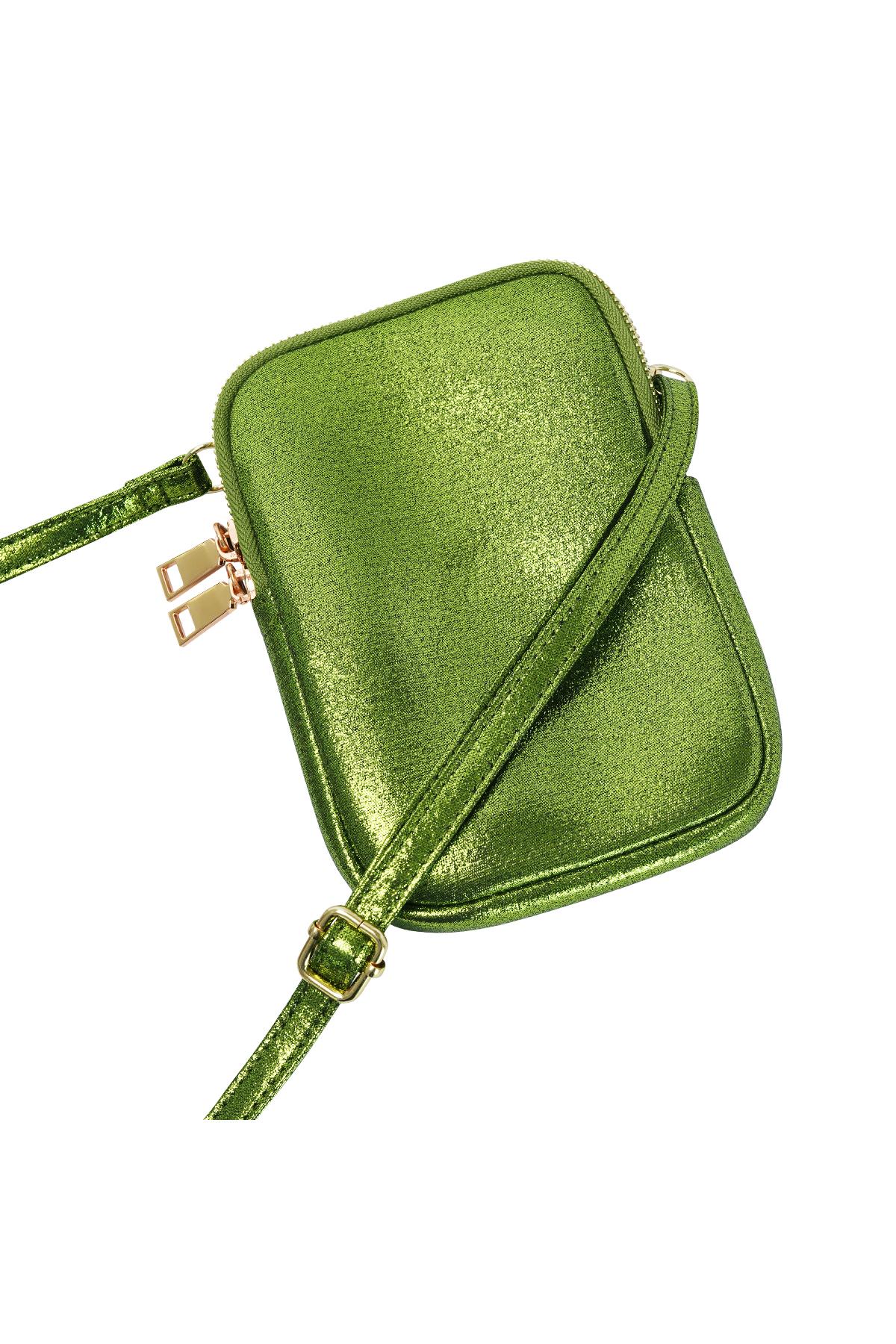 Sac de téléphone en PU métallisé Vert Polyuréthane