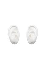 Blanco / Conjunto de exhibidores en forma de oreja Blanco Plástico 