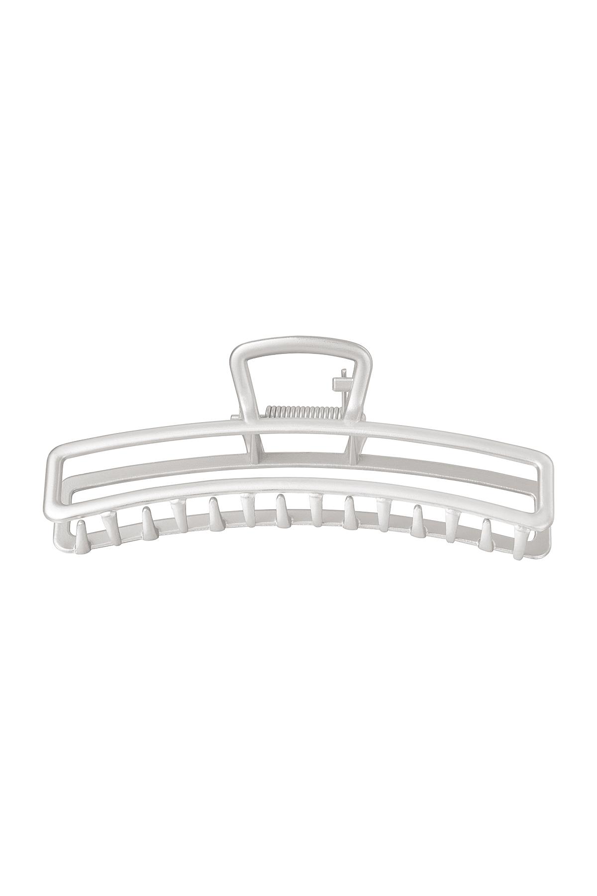 Silber / Große Haarspange aus Metall in Silberfarbe Bild2