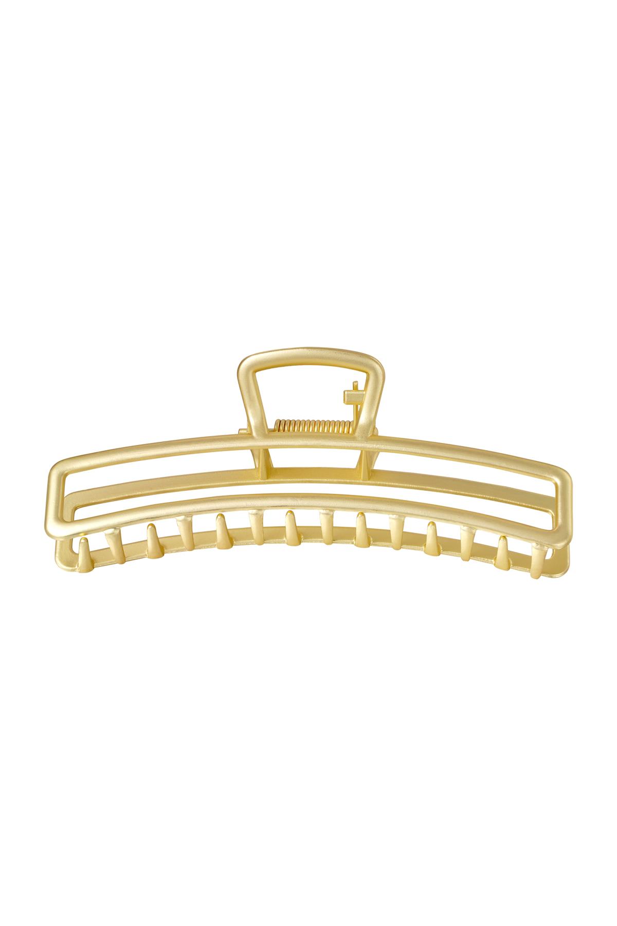 Large metal hair clip in gold color Vintage gold
