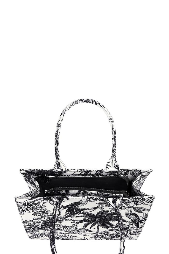 Einkaufstaschen-Dschungel Schwarz & Weiß Polyester Bild3