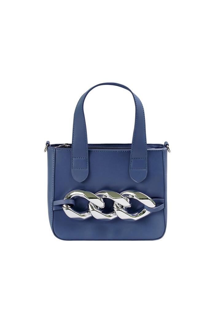 PU bag with metal chain Blue 