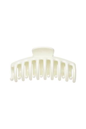 Grote haarclip glanzende afwerking Off-white Plastic h5 
