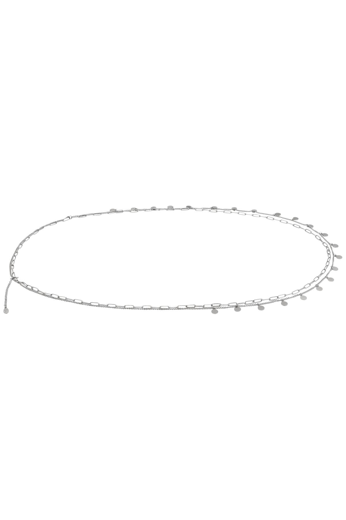 Belly chain circles Silver Stainless Steel