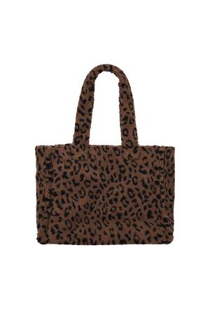 Leopard teddy borg tote  Brown Polyester h5 