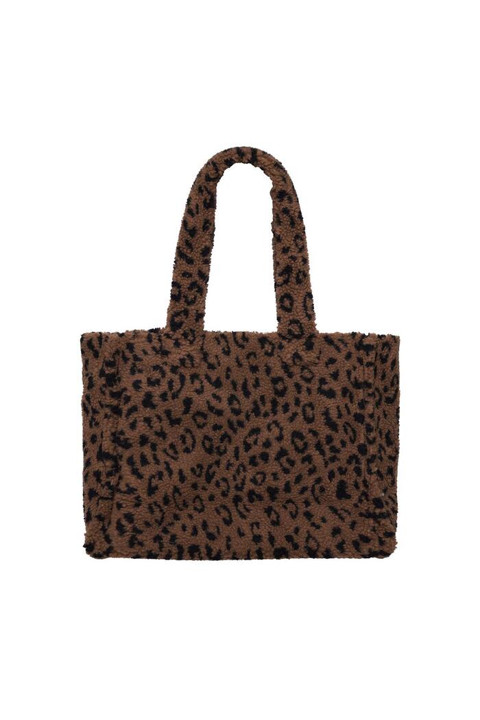 Leopard teddy borg tote  Brown Polyester 