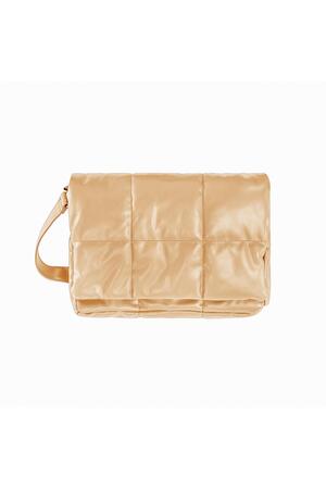 PU Bag with Stitched Detail Beige h5 