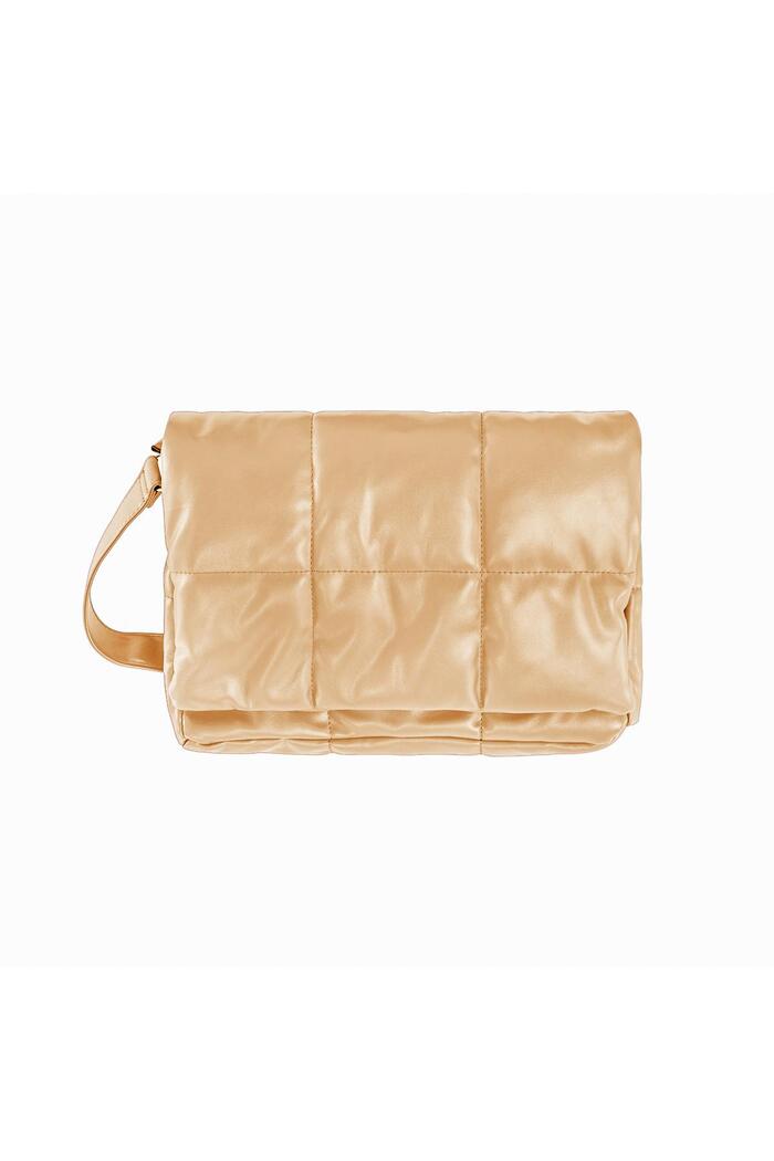 PU Bag with Stitched Detail Beige 