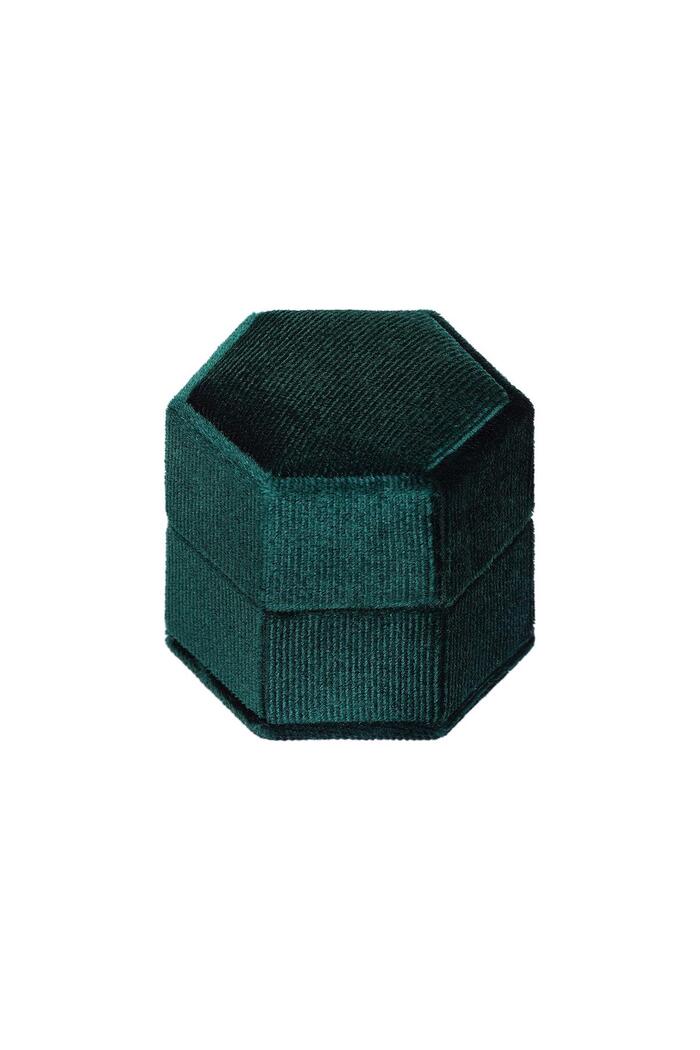 Caja de anillo de terciopelo Verde Franela 