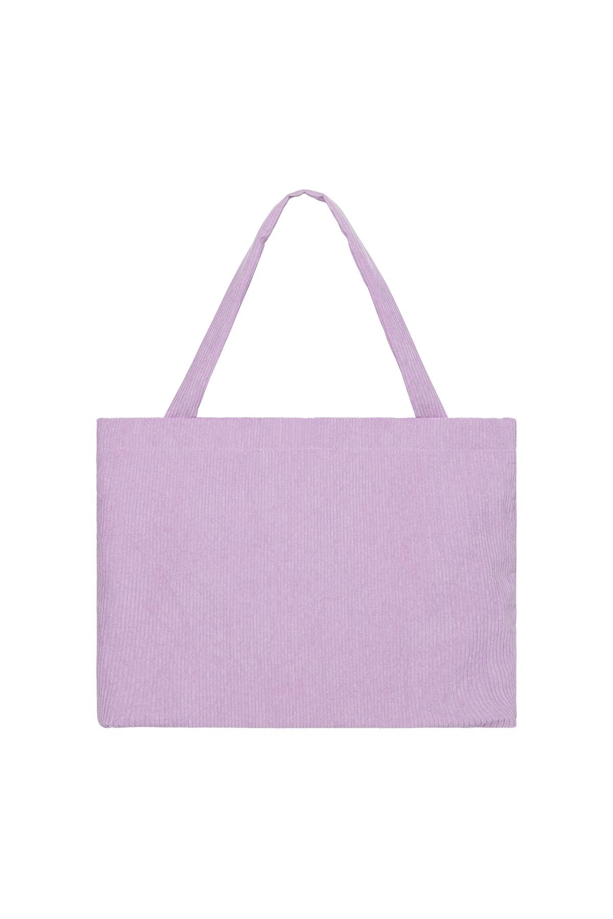 Shopper aus geripptem Stoff Lila Polyester
