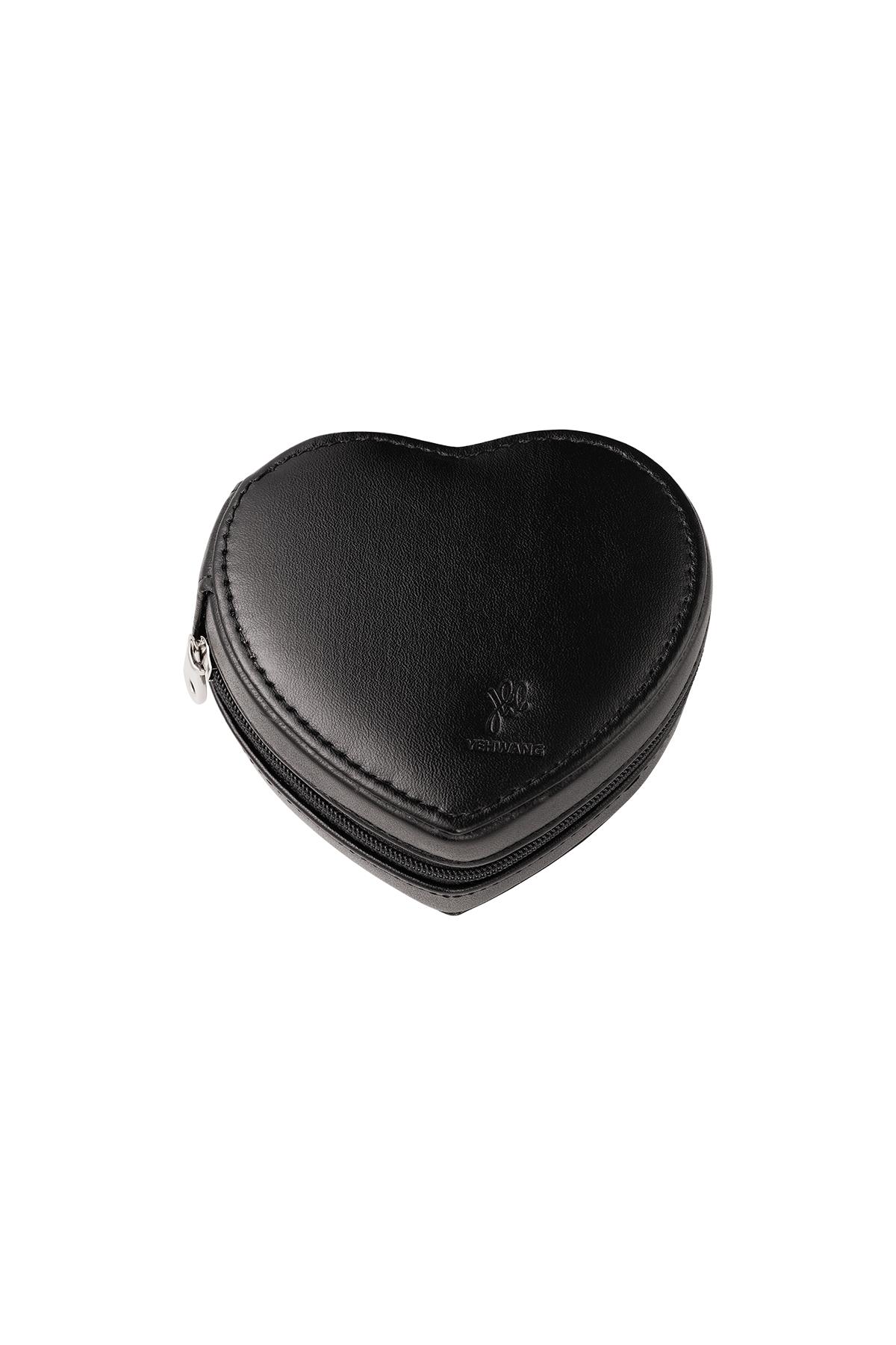 Boîte à bijoux en forme de coeur Noir Polyuréthane