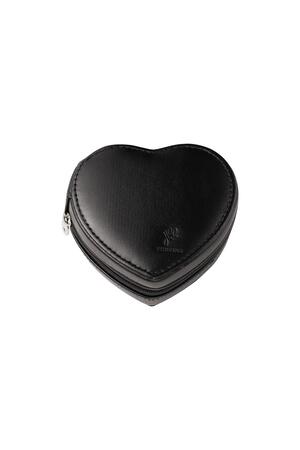 Heart shaped jewelry box Black PU h5 