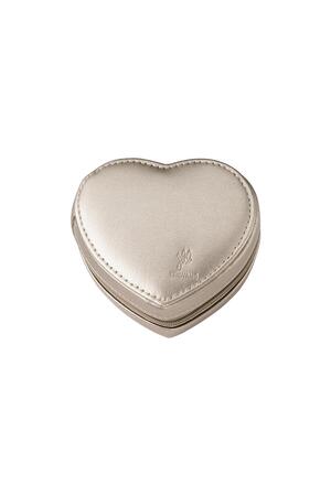 Heart shaped jewelry box Gold PU h5 