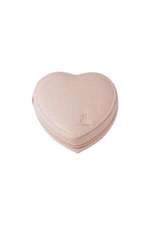 Kalp şeklinde mücevher kutusu Pink PU h5 