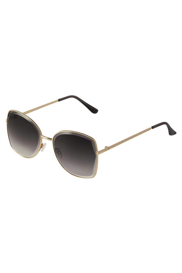 Sonnenbrille Doppelrahmen Grau & Gold Metall One size