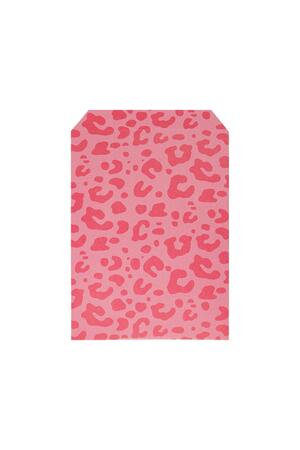 Paper bag with leopard print small Fuchsia h5 
