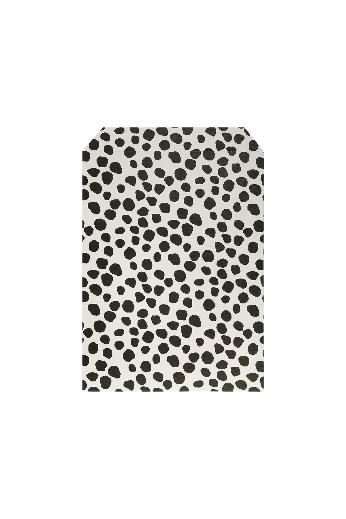 Papieren tas met luipaardprint klein Zwart &amp; Beige