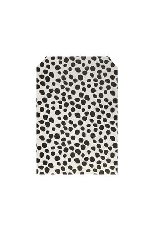 Paper bag with leopard print small Black & Beige h5 