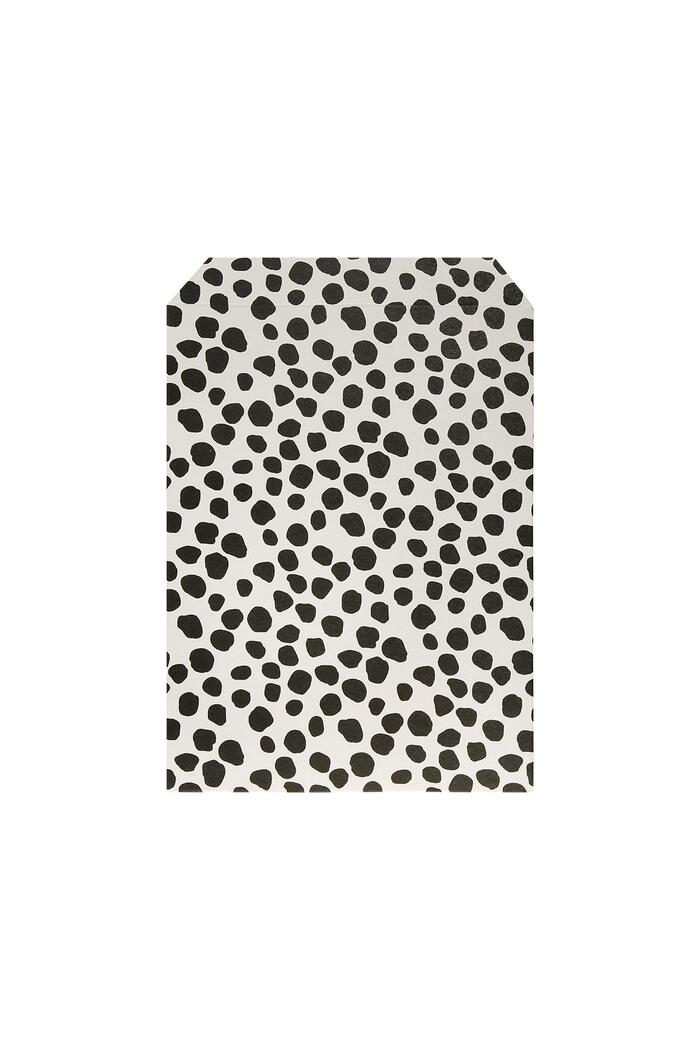 Papieren tas met luipaardprint klein Zwart & Beige 