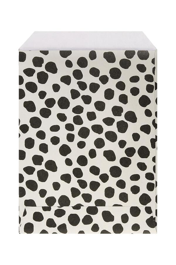 Paper bag with leopard print small Black & Beige