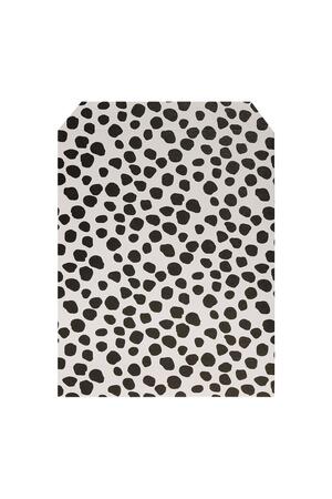 Paper bag with leopard print Black & Beige h5 