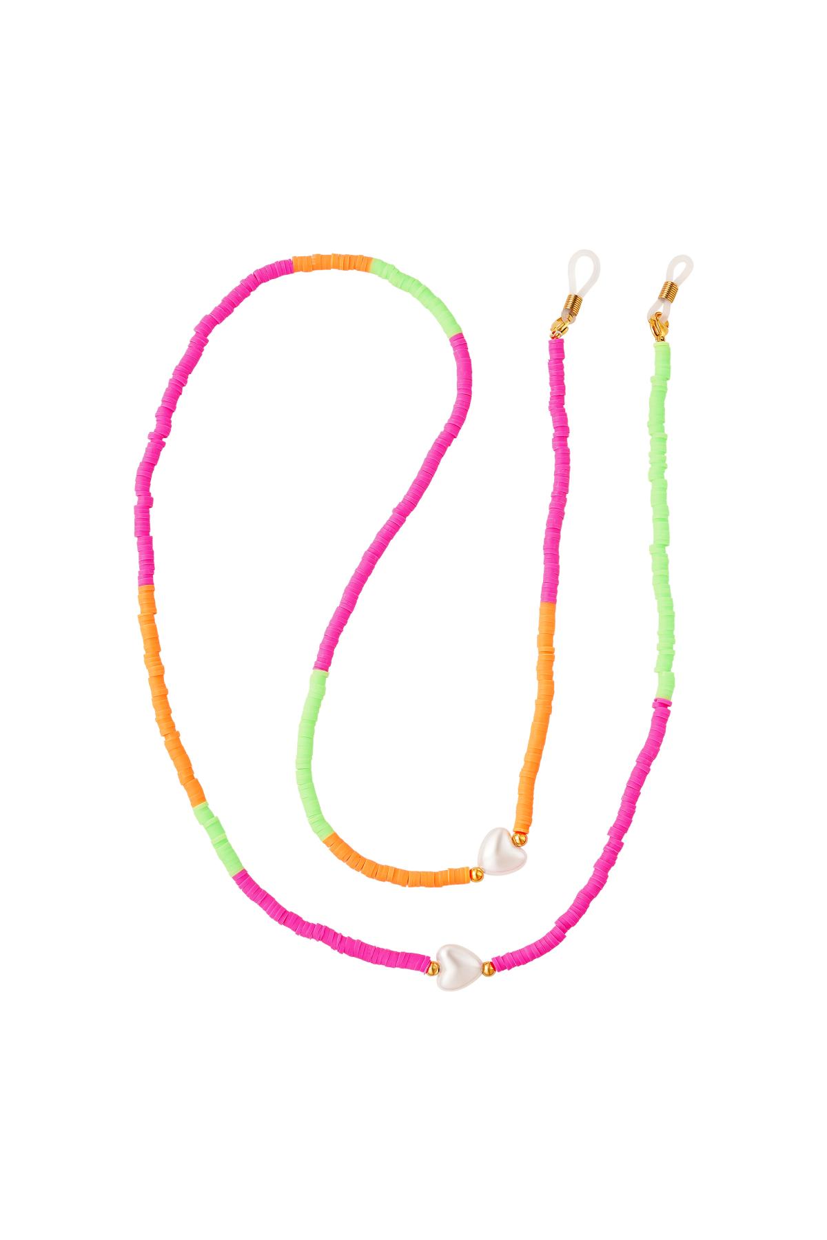 Adulte - Cordon à lunettes Perles et Cœurs - Collection Mère Fille Multicouleur Acier inoxydable