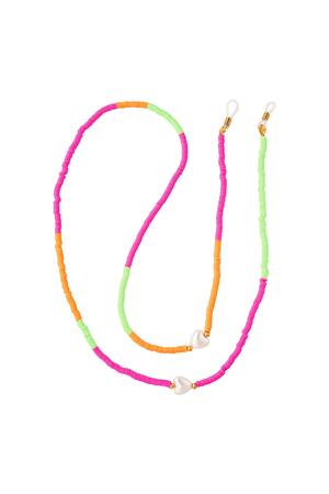 Adulto - Cordón para gafas de sol con corazones y perlas - Colección Madre-Hija Multicolor Acero inoxidable h5 