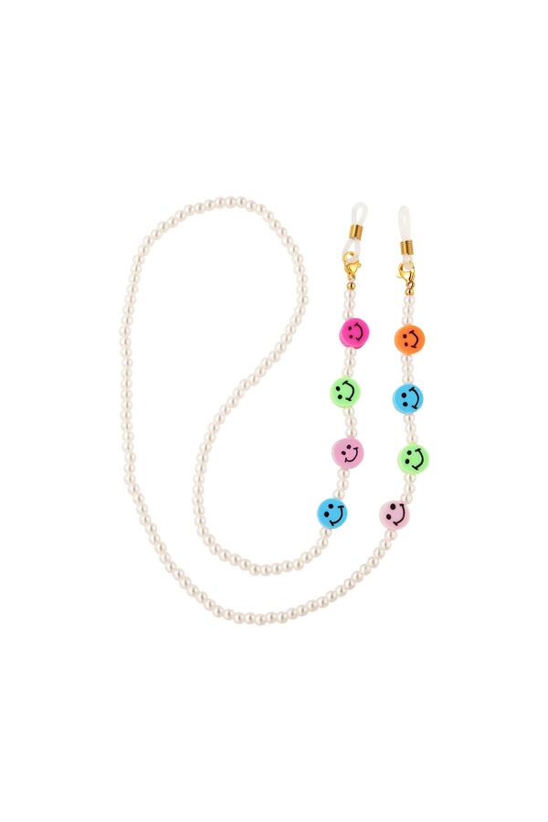 Kids - pearl smiley sunglasses cord - Mother-Daughter collection White gold Pearls