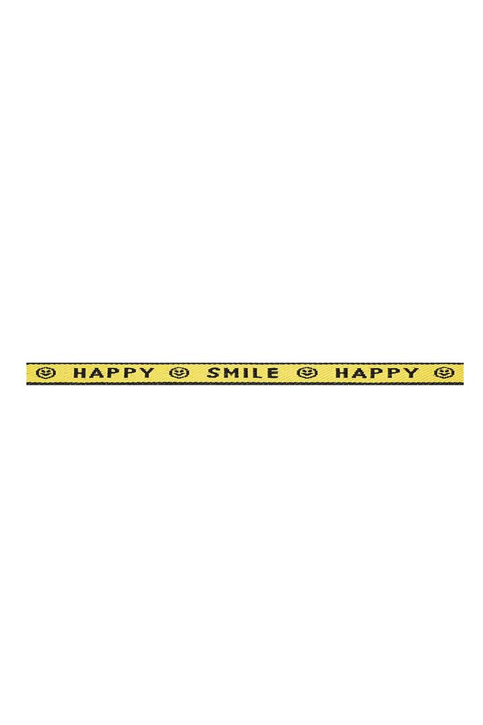 Bracelet ribbon Happy Smile Yellow Polyester 