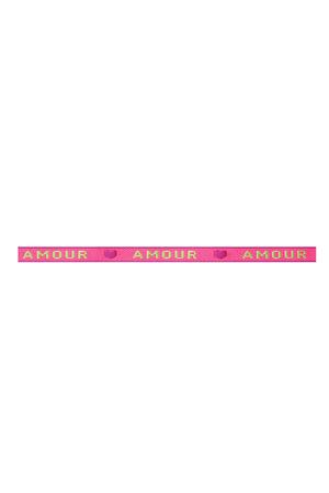 Bracelet ribbon Amour Fuchsia Polyester h5 